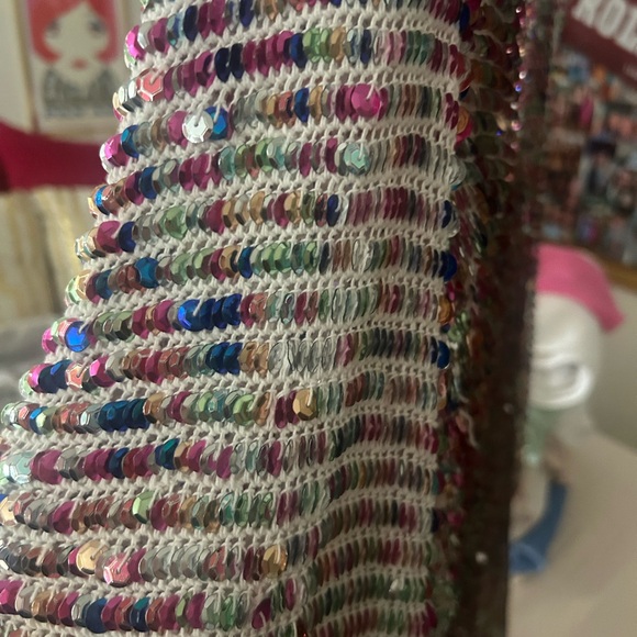 Retrofete Multicolor Crochet Party Sequin Dress - Picture 3 of 6